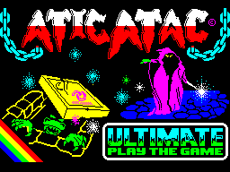 Il loading screen di Atic Atac... Uno Spectrumiano che si rispetti non può non avere quest'immagine impressa nella retina.