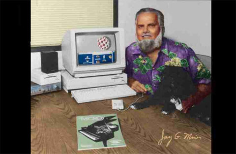 Il grandissimo Jay Miner con la sua creatura